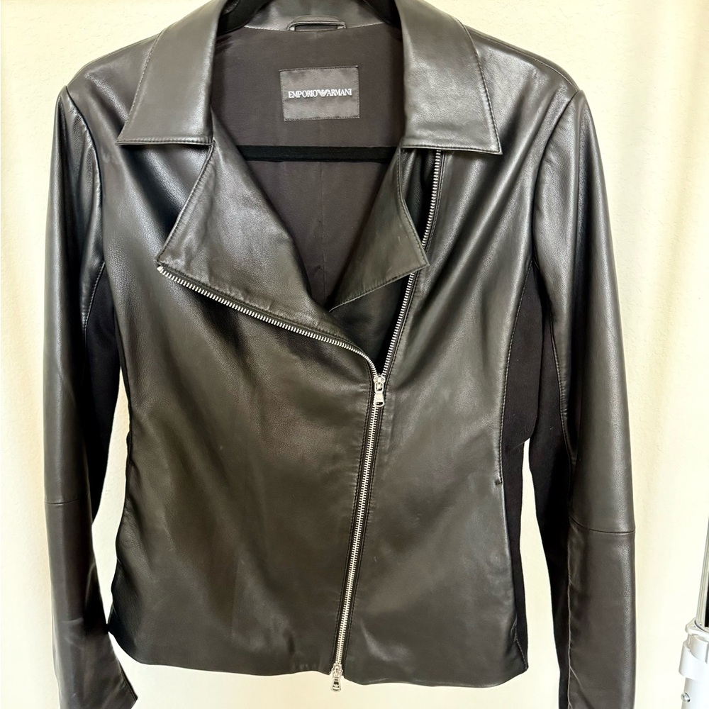Emporio Armani Black Leather Jacket